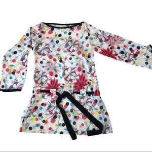 Women’s Tunic Top Shirt Swimsuit Cover Up Funky Floral Flower Print BoHo Hippy